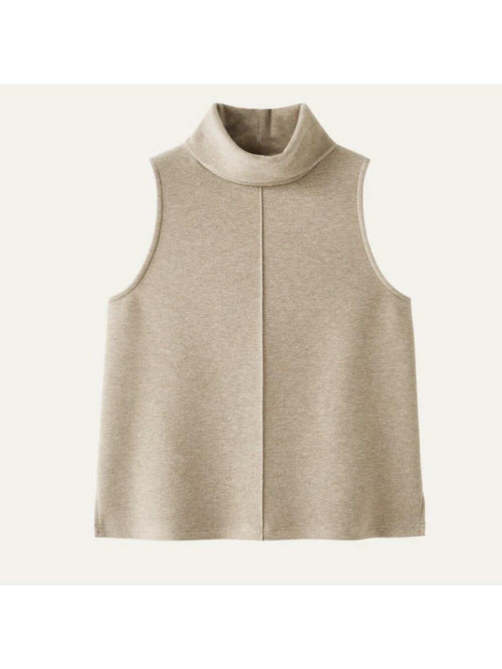 NWT OGL - S FuzzLuxe Turtle Neck Split Hem Top Heather Beige